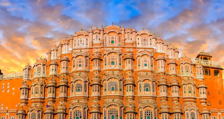 Hawa Mahal Jaipur Rajasthan at sunset