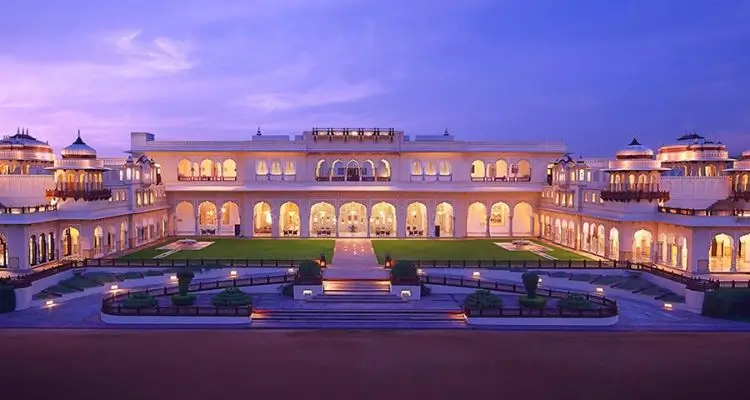 Luxury palace hotel in Jaipur at twilight